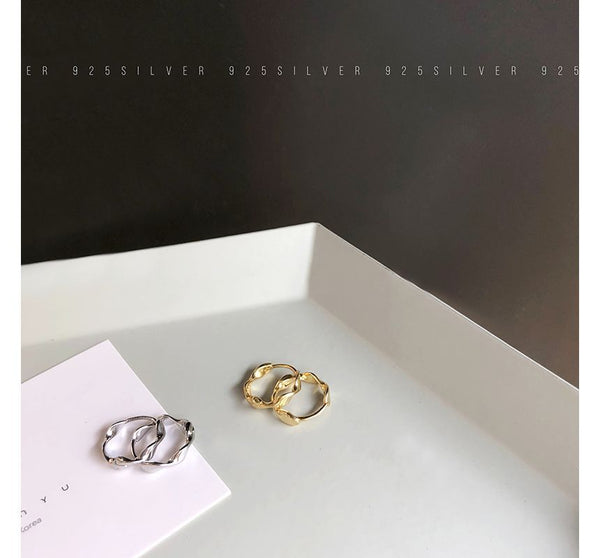 Earring Hoop Sterling Twisted Silver FashionChic