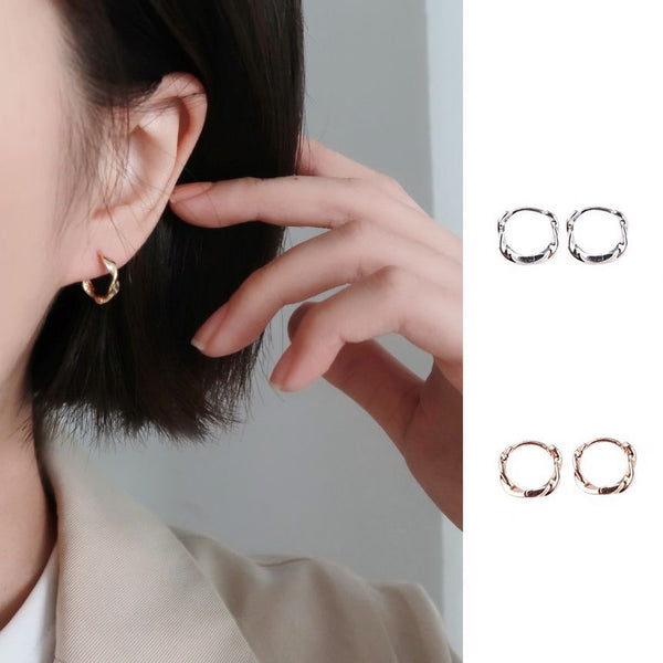 Earring Hoop Sterling Twisted Silver FashionChic