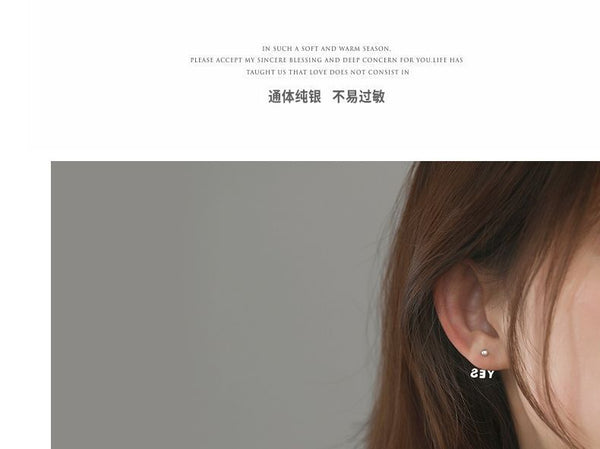 Silver Lettering Jacket Ear Asymmetrical Sterling FashionChic