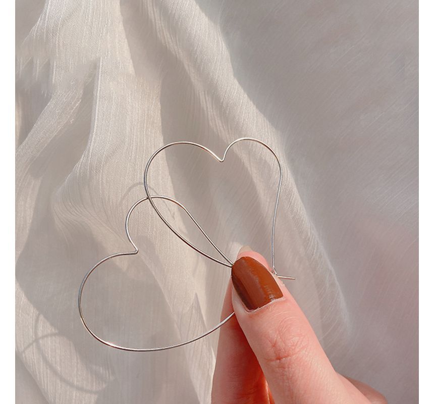 Heart Hoop Silver Earring Sterling FashionChic