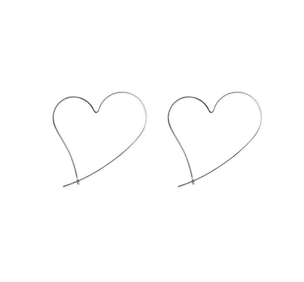 Heart Hoop Silver Earring Sterling FashionChic