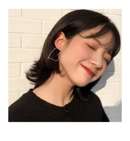 Heart Hoop Silver Earring Sterling FashionChic