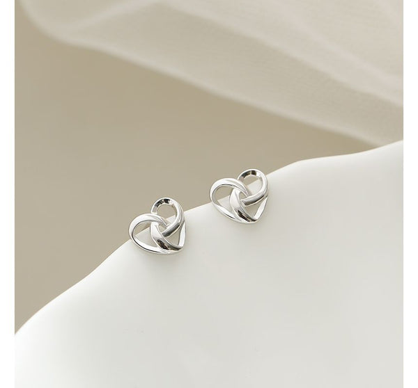 Silver Stud Sterling Earring Heart FashionChic