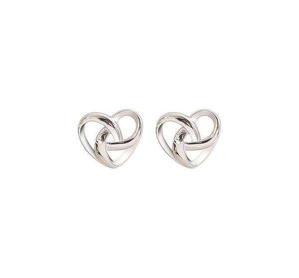 Silver Stud Sterling Earring Heart FashionChic