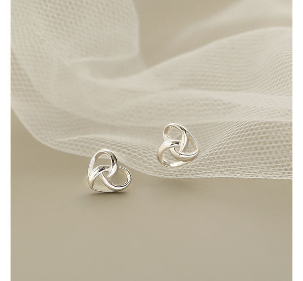 Silver Stud Sterling Earring Heart FashionChic