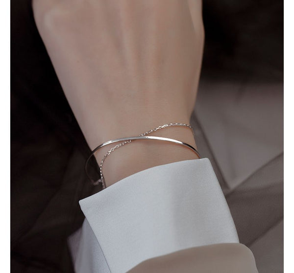 Sterling Layered Silver Bracelet FashionChic