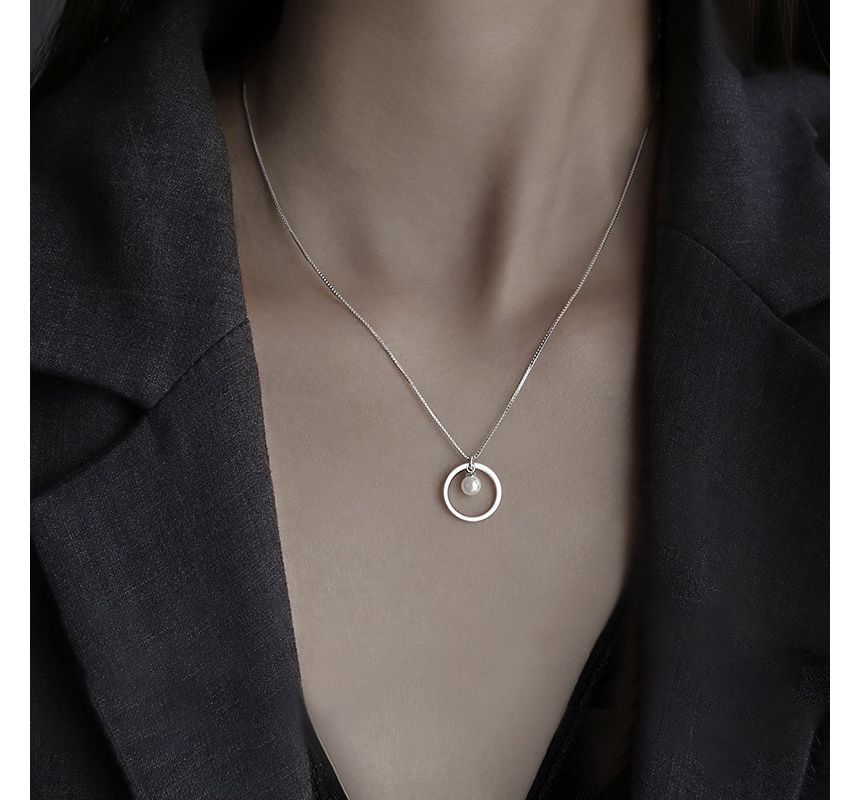 Silver Pearl Sterling Necklace Faux FashionChic