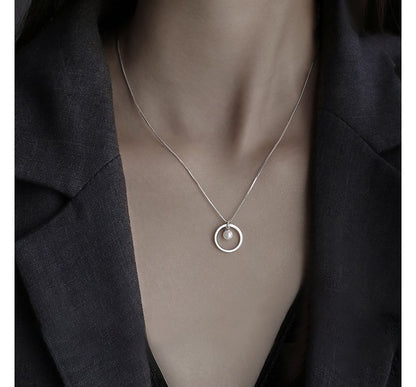 Silver Pearl Sterling Necklace Faux FashionChic