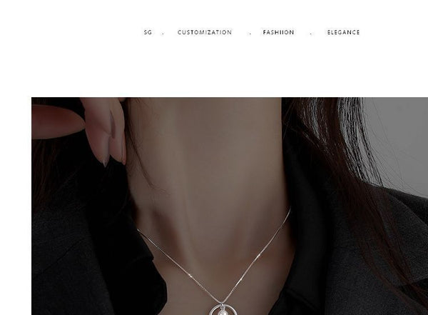 Silver Pearl Sterling Necklace Faux FashionChic