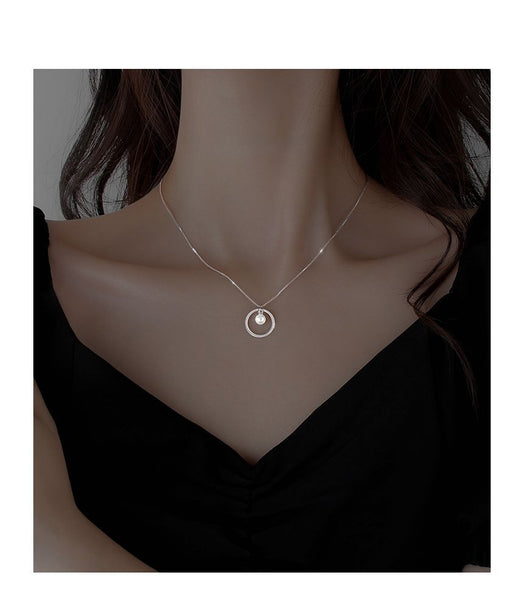 Silver Pearl Sterling Necklace Faux FashionChic