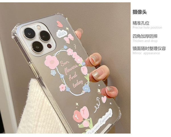 Case Flower Phone Mirrored FashionChic