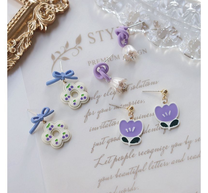 Earring Clip-On Flower Drop / FashionChic