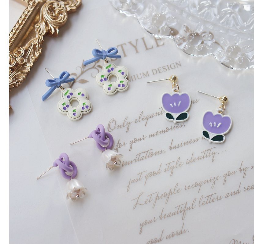 Earring Clip-On Flower Drop / FashionChic