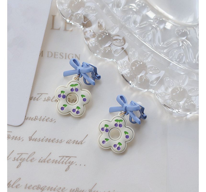 Earring Clip-On Flower Drop / FashionChic