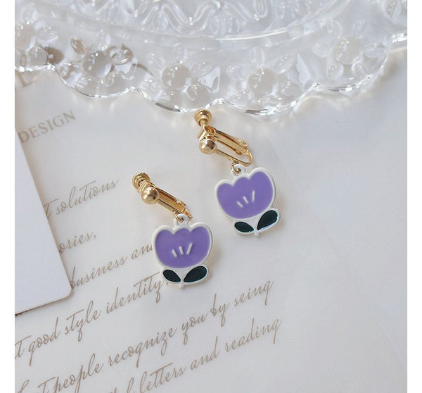 Earring Clip-On Flower Drop / FashionChic