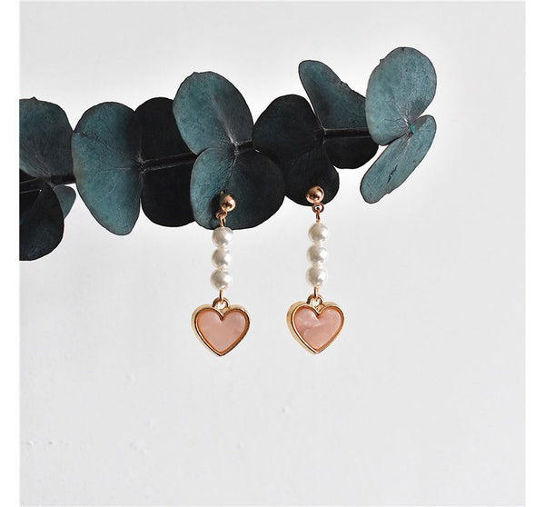Heart / Drop Faux Pearl Clip-On Earring FashionChic