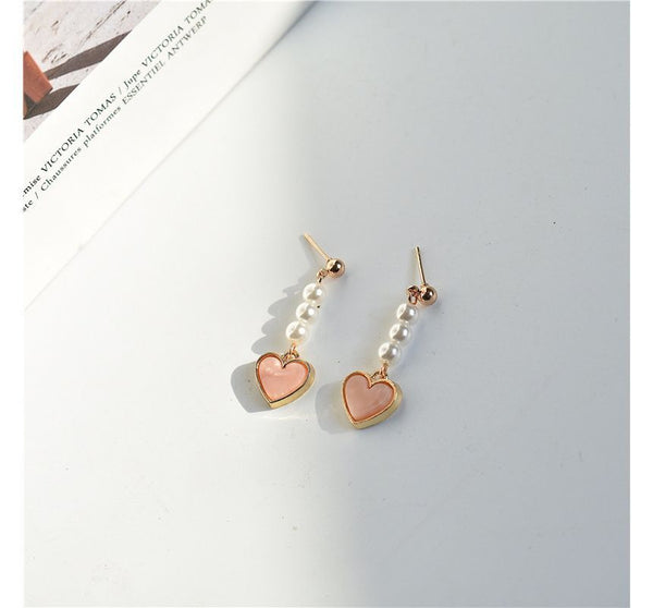 Heart / Drop Faux Pearl Clip-On Earring FashionChic