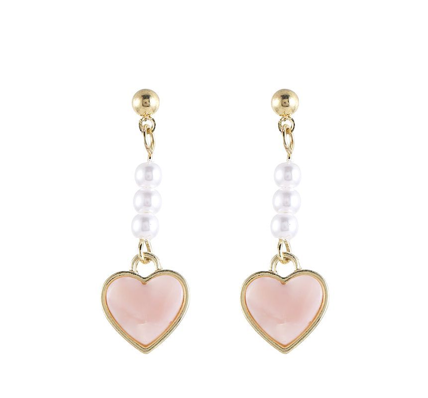 Heart / Drop Faux Pearl Clip-On Earring FashionChic