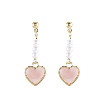 Heart / Drop Faux Pearl Clip-On Earring FashionChic