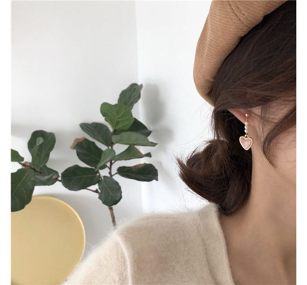 Heart / Drop Faux Pearl Clip-On Earring FashionChic