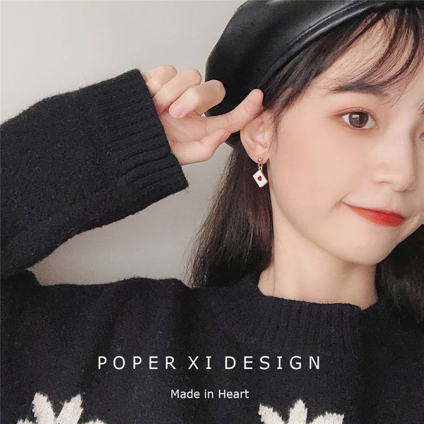 / Poker Clip-On Earring Drop FashionChic