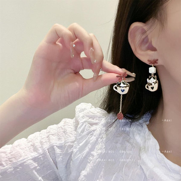 Earring Cat / Asymmetrical Drop Clip-On FashionChic