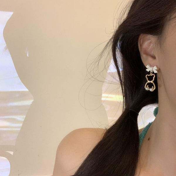 Bear Dangle Earring Alloy FashionChic