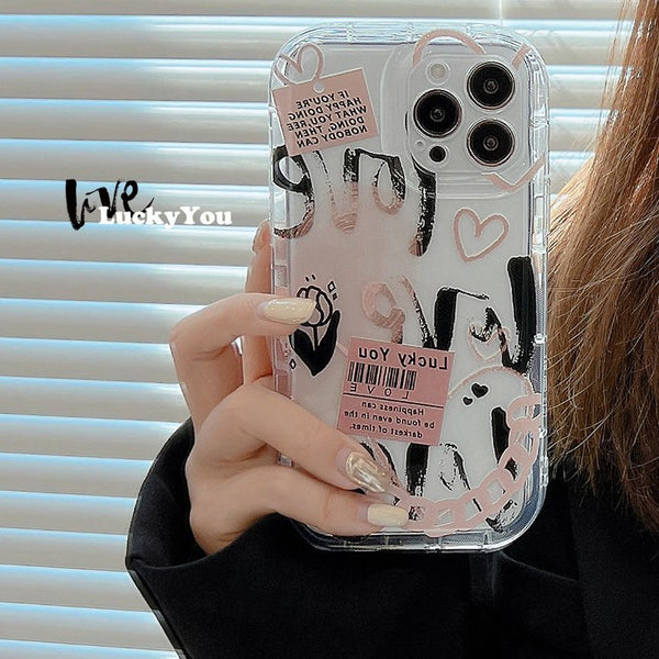 Lettering Phone Case Transparent FashionChic