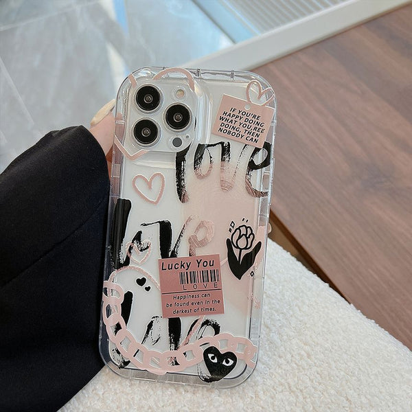 Lettering Phone Case Transparent FashionChic