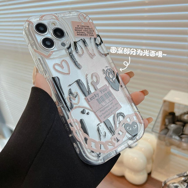 Lettering Phone Case Transparent FashionChic