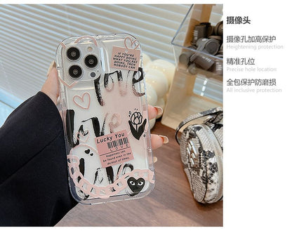 Lettering Phone Case Transparent FashionChic