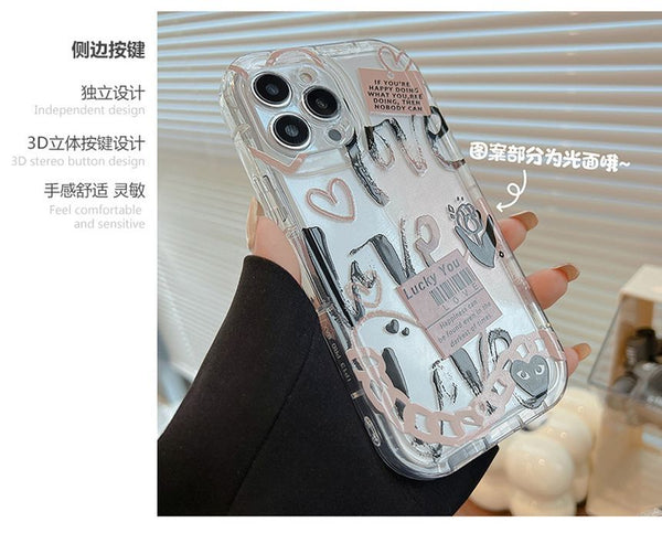 Lettering Phone Case Transparent FashionChic