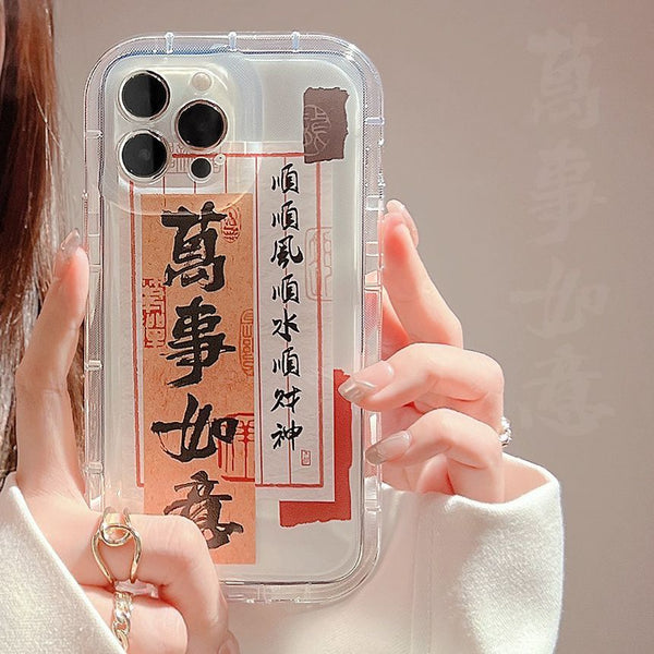 Case Phone Chinese Characters Transparent FashionChic