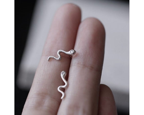Sterling Silver Earring Snake FashionChic