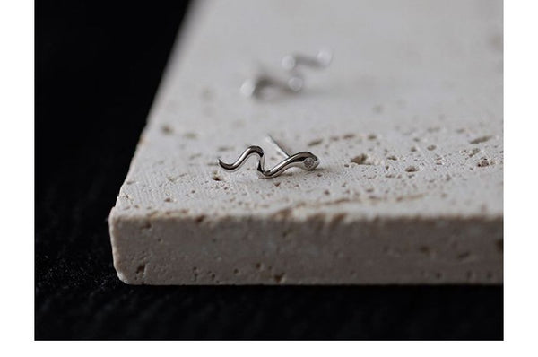 Sterling Silver Earring Snake FashionChic