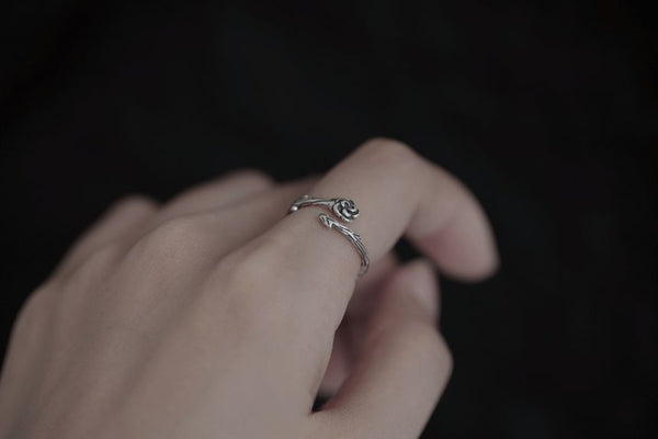 Ring Silver Rose Open Sterling FashionChic