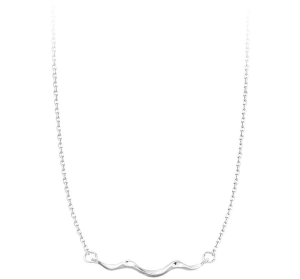 Choker Silver Wavy Pendant Sterling FashionChic