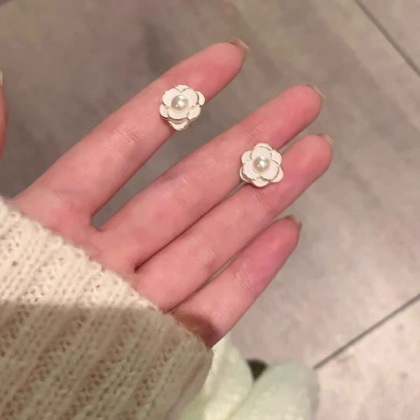 Faux Alloy Earring Flower Pearl FashionChic