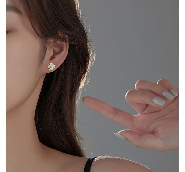 Faux Alloy Earring Flower Pearl FashionChic