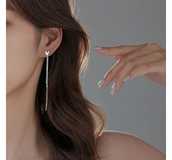 Silver Sterling Earring Fringed Butterfly FashionChic