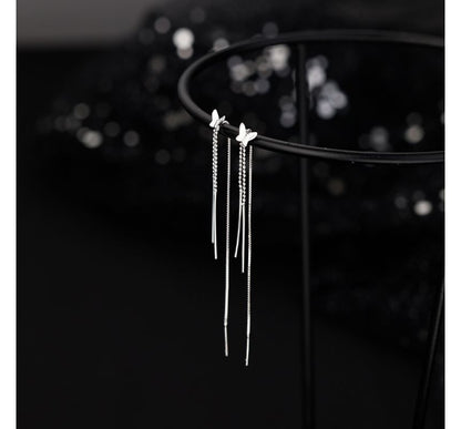 Silver Sterling Earring Fringed Butterfly FashionChic