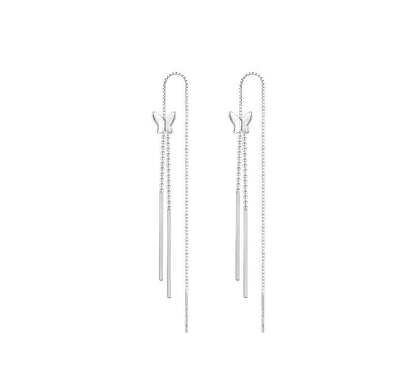 Silver Sterling Earring Fringed Butterfly FashionChic