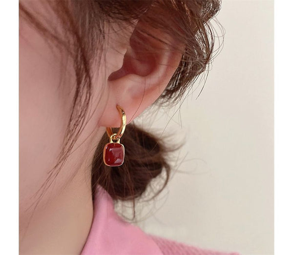 Silver Dangle Sterling Square Earring FashionChic