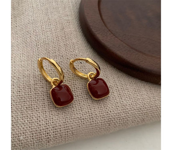 Silver Dangle Sterling Square Earring FashionChic