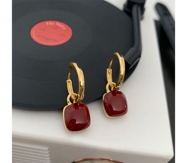 Silver Dangle Sterling Square Earring FashionChic