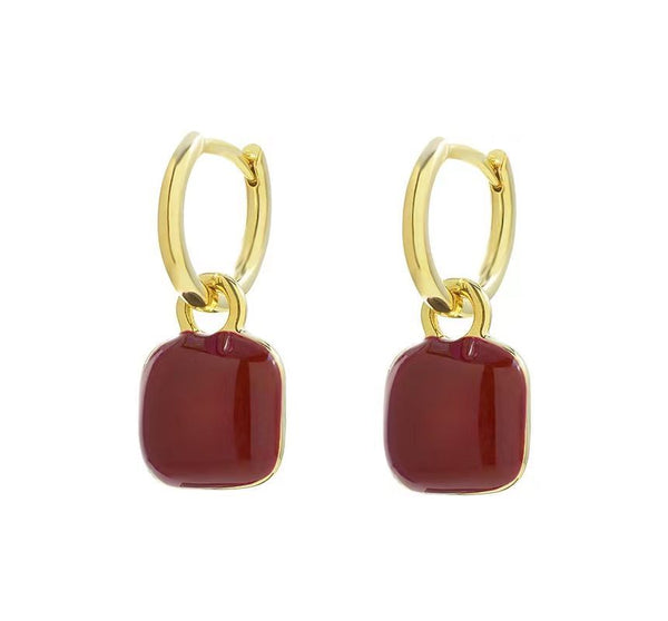 Silver Dangle Sterling Square Earring FashionChic