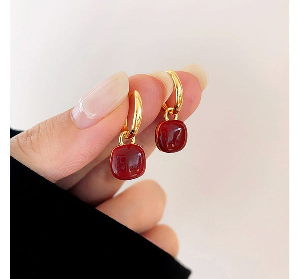 Silver Dangle Sterling Square Earring FashionChic