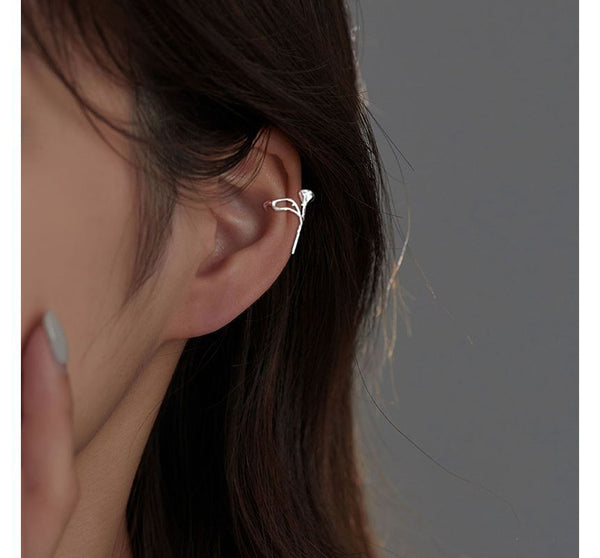 Cuff Silver Earring Sterling Rose FashionChic