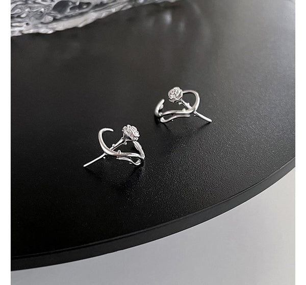 Cuff Silver Earring Sterling Rose FashionChic