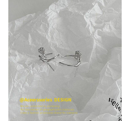 Cuff Silver Earring Sterling Rose FashionChic